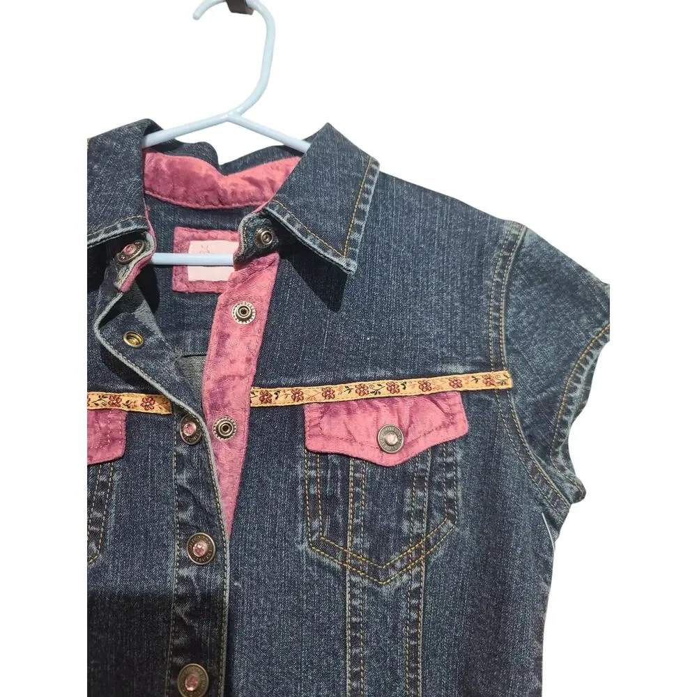 Vintage Limited Too Girls 11 12 Denim Dress Built In Shorts 2005 Sample
